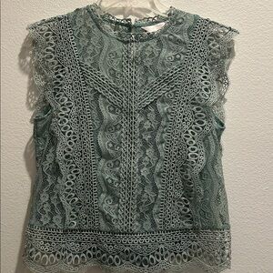 LC Lauren Conrad Lace Blouse - Seafoam Green